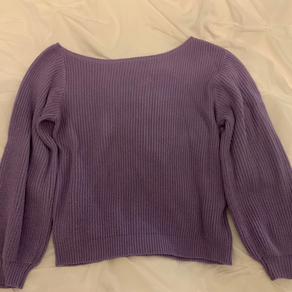 Purple off the shoulder sweater size small
